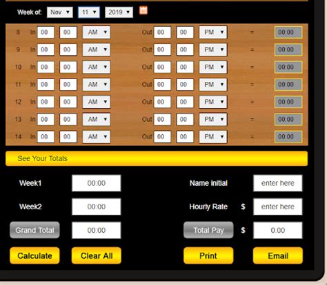 Hours Calculator .
